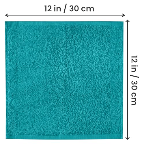 Utopia Towels 24-Pack 100% Cotton Washcloths - 12x12 Inch, Turquoise