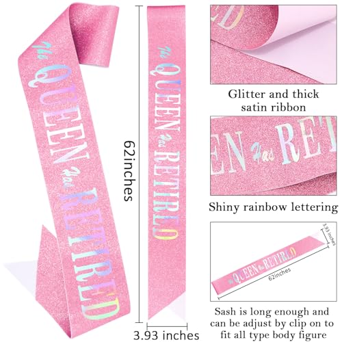 SuPoo Elegant Retirement Sash for Women - The Queen Has Retired Party