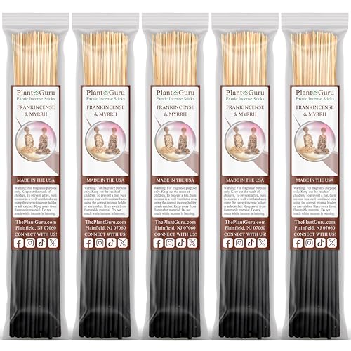 Frankincense and Myrrh Incense Sticks 500 Pack 11" Bulk Wholesale - Smooth and Clean Long Burn Time, 45 to 60 Minutes.