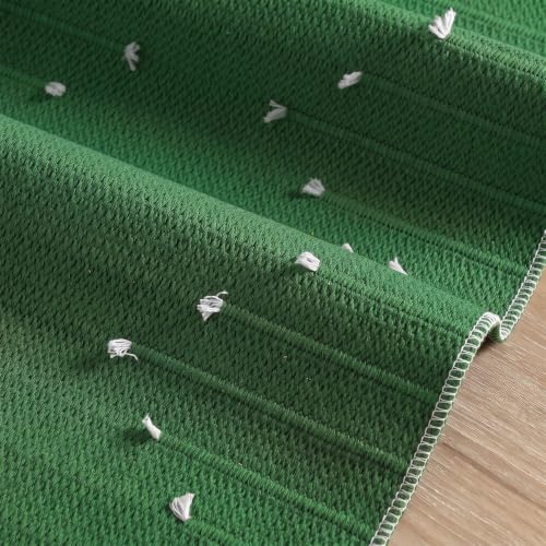 Green Farmhouse Rustic Cotton Woven Table Runner 12x36 Inch for Holiday & Dinner Decor - Variation of THIS listing: Green 1
