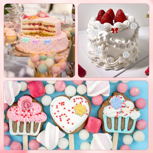 Pimoys Flower & Bow Silicone Molds for Chocolate, Candy & Cake Decorating