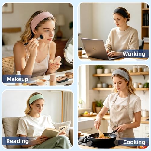 Fishinsea 10-Pack Elastic Non-Slip Sports Headbands for Women
