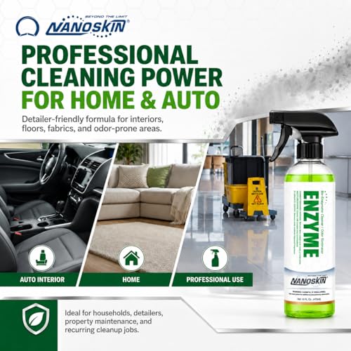 Nanoskin Enzyme Cleaner for Odor Removal, 16 Fl Oz - Multi-Surface Formula
