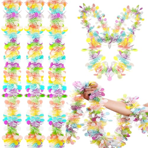 MIRJXB Easter Tinsel Garland - 18M Indoor & Outdoor Holiday Decor
