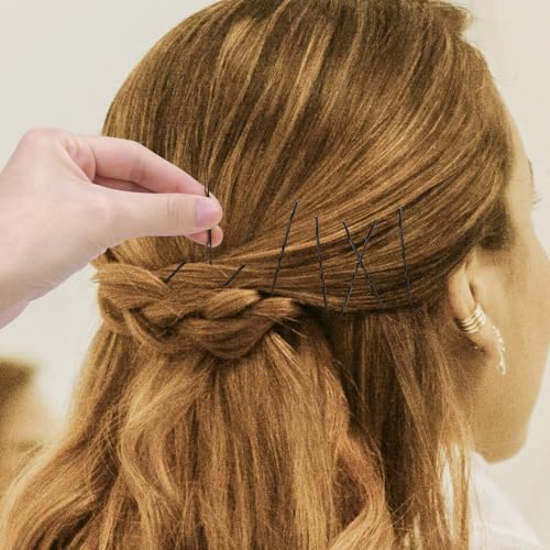 Black Bobby Pins 150Pcs Non-Slip Wavy Hair Pins with Storage Box