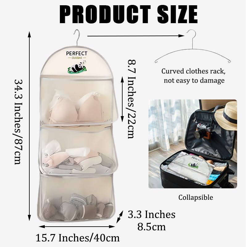 MIUPOO Multi-Layer Mesh Hanging Storage Organizer for Socks & Underwear