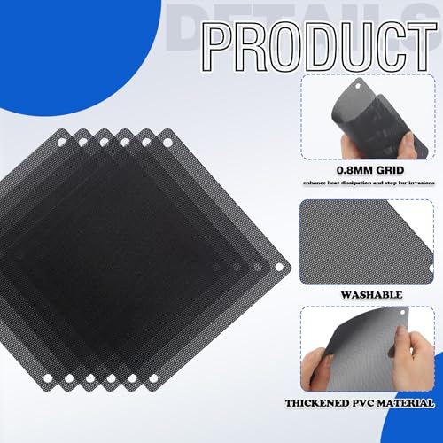 120mm Computer Fan Dust Filter Pack - Mesh & PVC Dustproof Case Covers with Screws