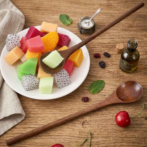 Premium 7.8 Inch Wooden Spoon Set - Versatile Mixing & Stirring