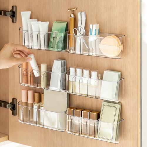 Wall-Mounted Bathroom Organizer with 5 Compartments for Cosmetics