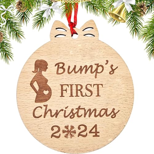 Baby's First Christmas Ornament 2024 - 3in Wooden Keepsake
