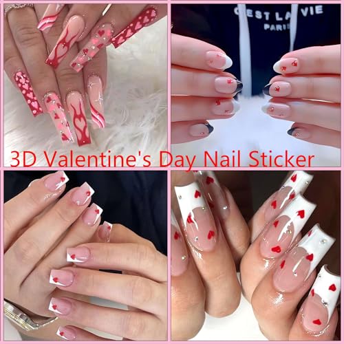 Valentine's Day 3D Self-Adhesive Nail Stickers & Decals - 12 Sheets