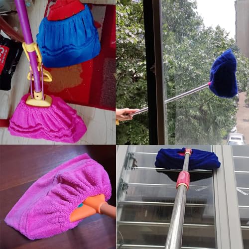 Reusable Microfiber Broom Pads for Baseboard Cleaning - 2 Pack