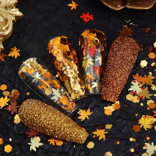 6 Grids Snowflake Nail Glitter Sequins and Powder Set