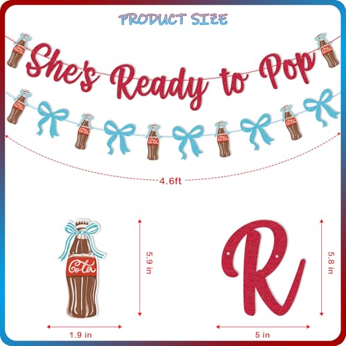 Ready to Pop Banner with Blue Bow - Pre-Strung Soda Theme Baby Shower Decoration