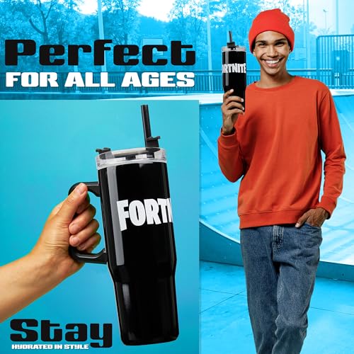 Fortnite Insulated Tumbler 33oz Stainless Steel Travel Mug with Straw