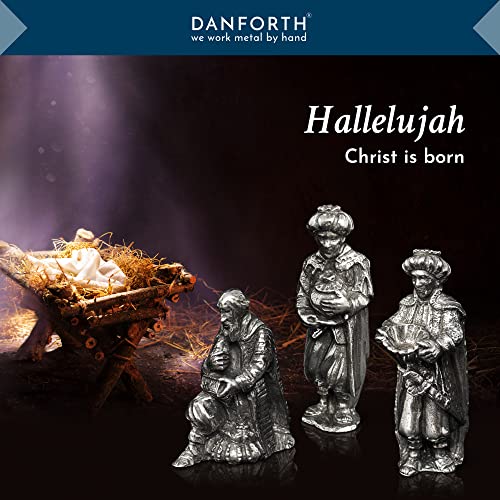 Danforth Pewter Nativity Set - Handcrafted Wisemen Figurines - Made in USA