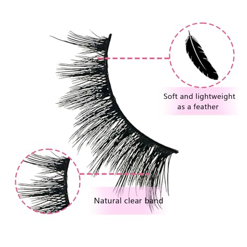 Wispy Cat Eye False Eyelashes - Fluffy Faux Mink Strip Lashes 10 Pairs