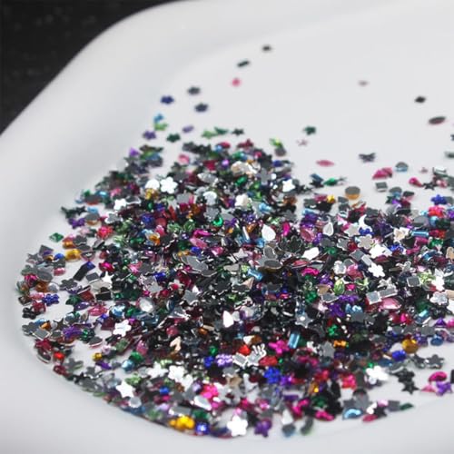 3000Pcs 3D Colour Nail Charms Multi Shape French Rhinestones & Gems