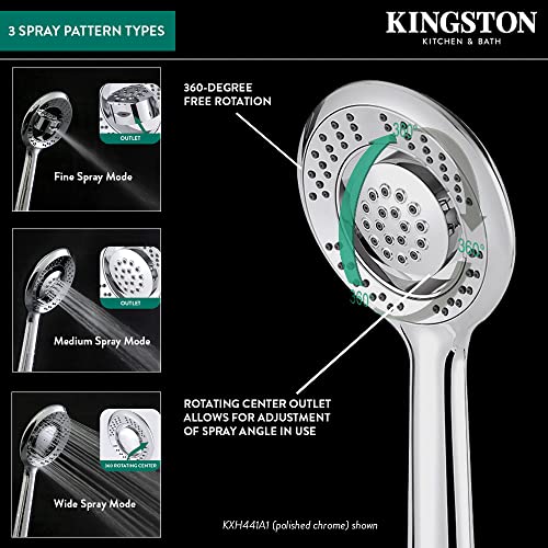 Kingston Brass KXH441A0 Vilbosch Hand Shower Head, Matte Black