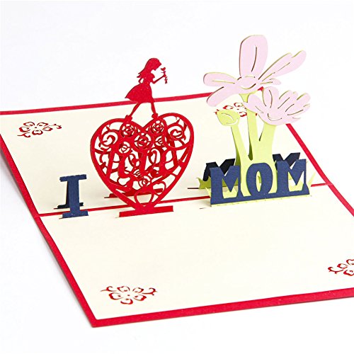 3D Pop-Up Mother's Day Card with Envelope - Unique Gift for Mom