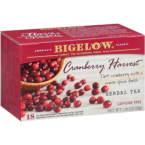 Bigelow Cranberry Harvest Herb Tea 18 Count Tea Bags