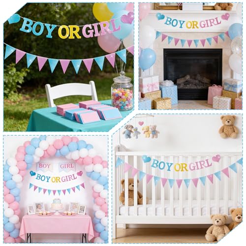 5ft Gender Reveal Banner - Blue & Pink Baby Shower Decor