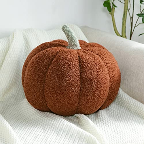 Brown 7.8 Inch Pumpkin Plush Pillow - Soft 3D Sofa Cushion