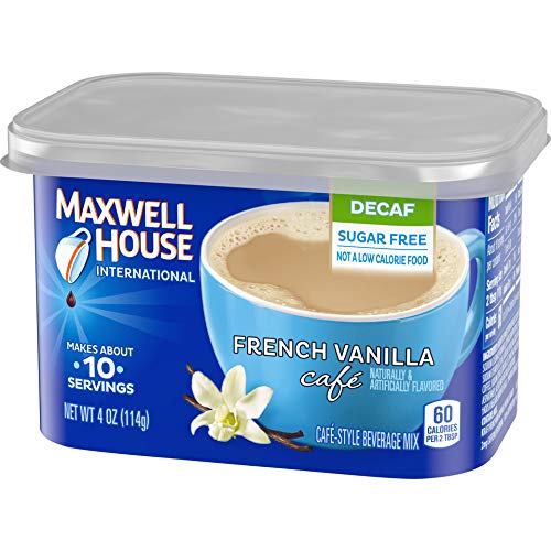 Maxwell House International French Vanilla Cafe Mix, Decaf & Sugar Free, 8 Pack