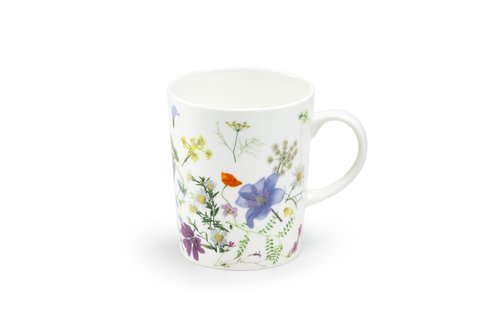 Gracie Bone China Wild Meadow Set of 4 Mugs, 12-Ounce