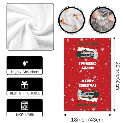 Funny Christmas Kitchen Towels - Super Absorbent Dish Towels for Holiday Decor