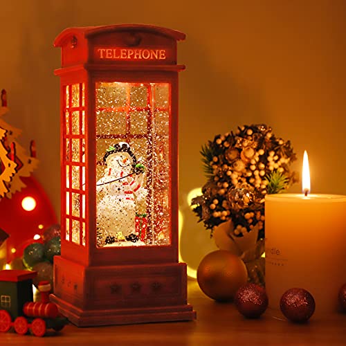 Christmas Snow Globe Lantern with Music & Timer - Snowman Variation