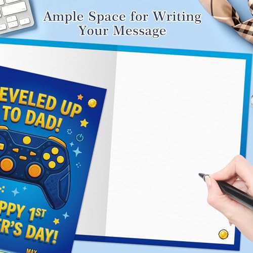 First Father's Day Card for Husband - Gaming Theme New Dad Gift