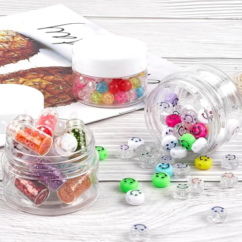 TUZAZO 4 Pack 1 Oz Small Plastic Jars with Lids Clear Cosmetic Containers