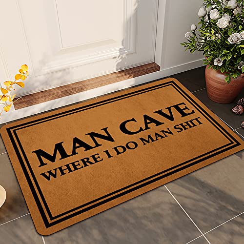 Ytanie Man Cave Doormat - Funny Welcome Mat for Front Door