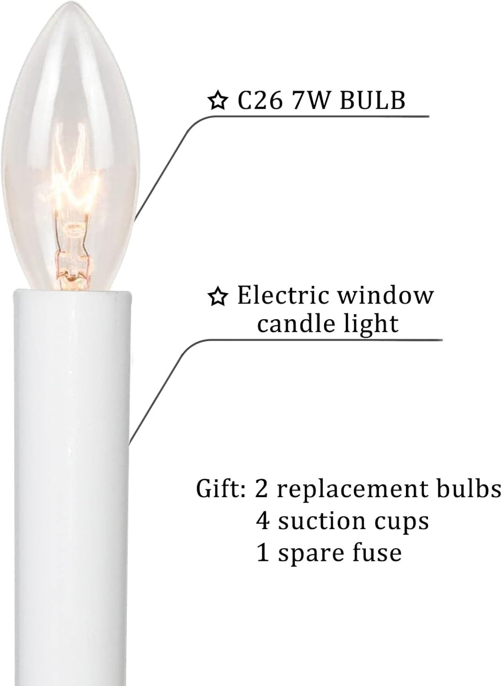 Skiennix Electric Christmas Window Candle Lamp - Flameless Taper Candles with Golden Base | 4 Pack