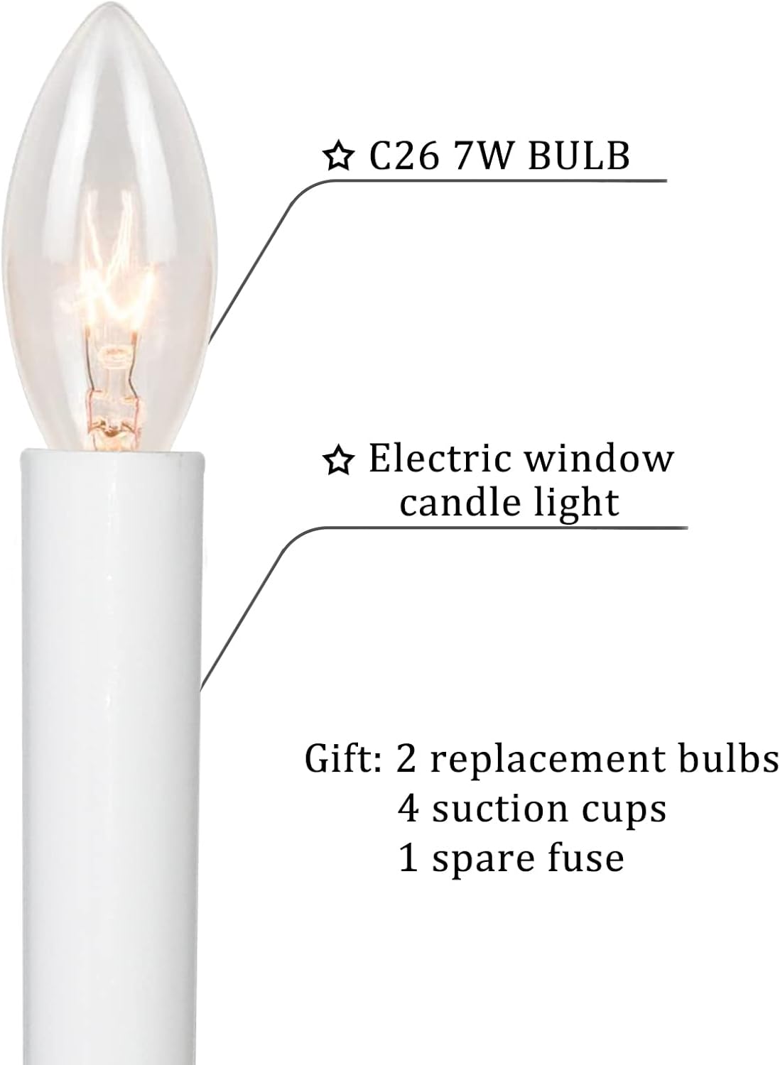 Skiennix Electric Christmas Window Candle Lamp - Flameless Taper Candles with Golden Base | 4 Pack