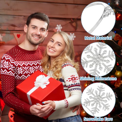 GAFATORY Crystal Snowflake Headband Sparkling Christmas Hair Hoop