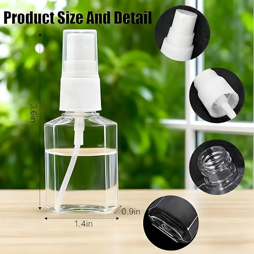 DNSEN 6 Pack 1 oz Mini Spray Bottles Fine Mist Travel Size with Labels