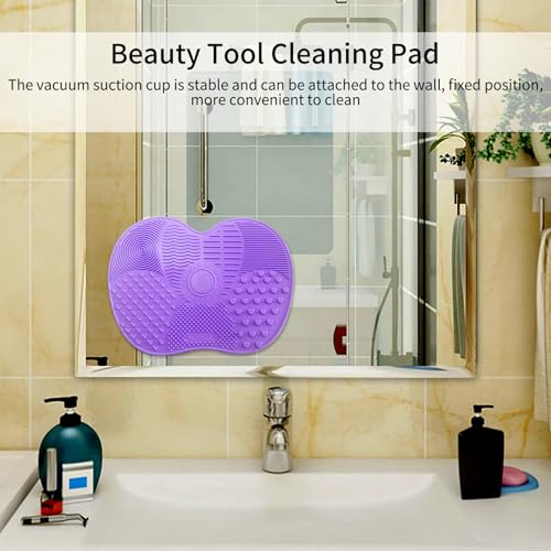Silicone Makeup Brush Cleaning Mat 2 Pcs with Suction Cup Portable Pad
