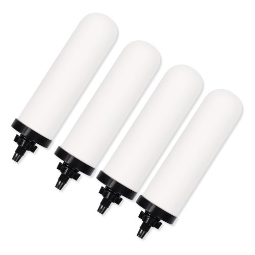 YKMGON 4 PACK 7" Gravity Drinking Water Ceramic Replacement Candle Element Filter with Activated Carbon, 7-Inch Gravity Water Replacement Filter for Basic Gravity Water Filter