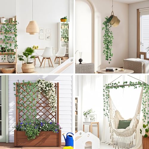 CAPBUDING 93.6ft Artificial Ivy Garland 12 Pack Faux Vines for Wall & Room Decor