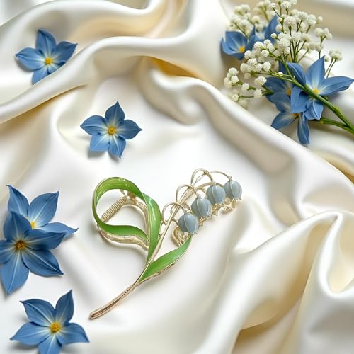 Blue Lily of the Valley Hair Accessories Metal Hairpins & Clips