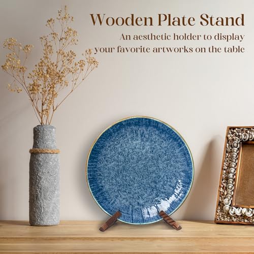 XKDOUS Wooden Plate Stand Display Easel - 2 Pack for Photos & Cookbooks