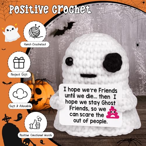 Ghost Friends Best Friend Gift for Women Halloween Birthday Friendship Crochet Ghost - Handmade Quirky Keepsake