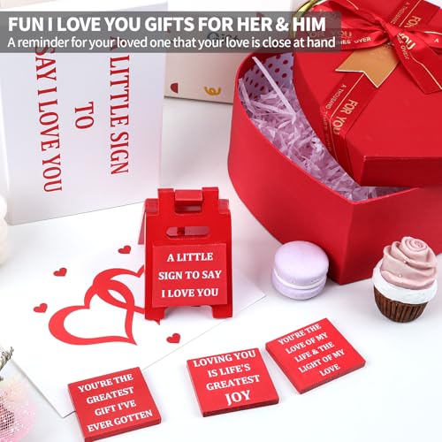 Red I Love You Desk Decor Sign Romantic Love Gift for Boyfriend & Girlfriend