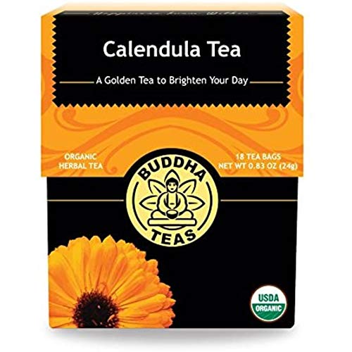 Buddha Teas Organic Calendula Flower Herbal Tea - Caffeine Free, 18 Tea Bags