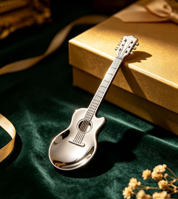 WNHNO Guitar Shaped Coffee Teaspoons & Dessert Stirring Spoons