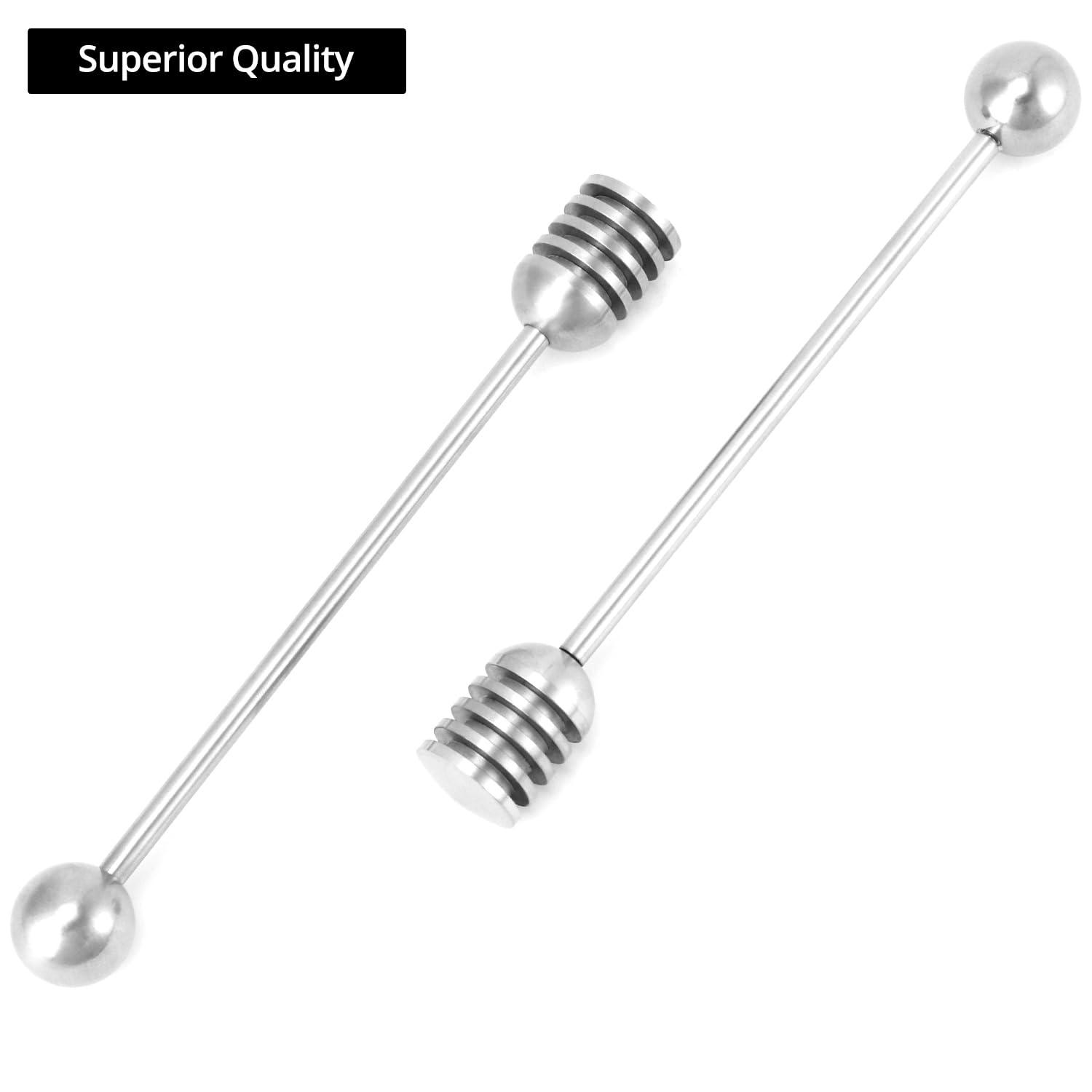 QWORK Stainless Steel Honey and Syrup Dippers, 6.3 Inches, Rust-Resistant, Convenient to Clean, Dishwasher-Safe, Ideal for Drizzling Honey, Syrup, Coffee, and More, 2 Pcs