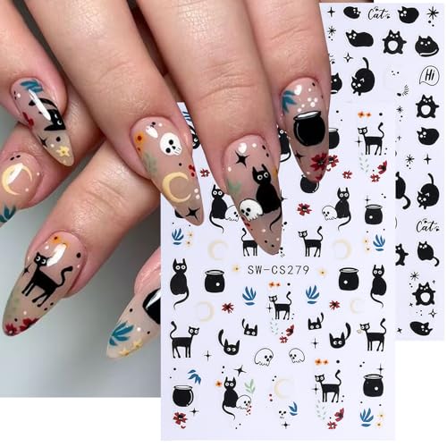 Ghost Halloween Nail Stickers 12 PCS 3D Cute Spooky Decals