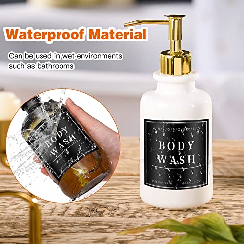 24PCS Waterproof Label Stickers for Bottles - Bathroom & Kitchen Dispenser Labels